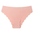 thumbnail image 1 of Lumtrix Seamless Underwear for Women No Show Low Rise Bikini Panties Stretch Scalloped Silky Briefs Light pink S, 1 of 2