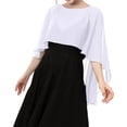 thumbnail image 1 of Lumtrix Sheer Shawls And Wraps For Evening Elegant Dresses Chiffon Capes For Women Soft Wedding Cover Up White One Size, 1 of 2