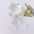 thumbnail image 1 of Lumtrix Silk Satin Scarf 27.5" Small Square Handkerchief Ribbon Neck Scarfs for Women Men White One Size, 1 of 3
