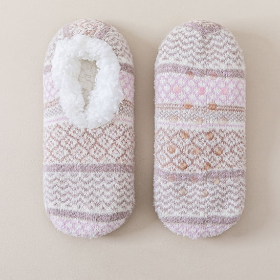 Lumtrix Slipper Socks For Women With Grippers, Christmas Gifts Comfortable Sherpa Lined Warm Cozy Fuzzy House Socks Yellow One Size