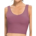 thumbnail image 1 of Lumtrix Square Neck Sport Bras for Women Workout Longline Full Coverage Bralettes Yoga Camisole Purple S, 1 of 6