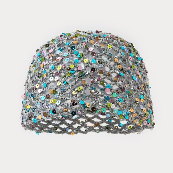Lumtrix Summer Glitter Sequin Beanie Boho Hollow Out Crochet Hat for Women Beach Travel Party Camouflage One Size
