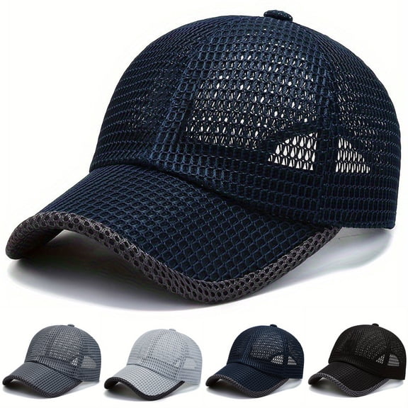 Lumtrix Summer Mesh Baseball Cap for Men Women Breathable Adjustable Hat Lightweight Running Baseball Hats Black