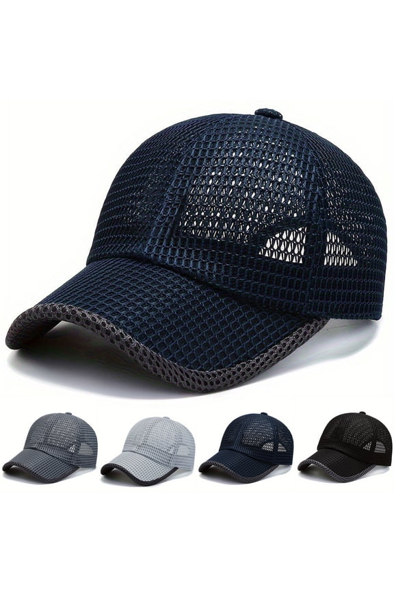 Summer Mesh Baseball Cap for Men Women Breathable Adjustable Hat Lightweight Running Baseball Hats Light Gray