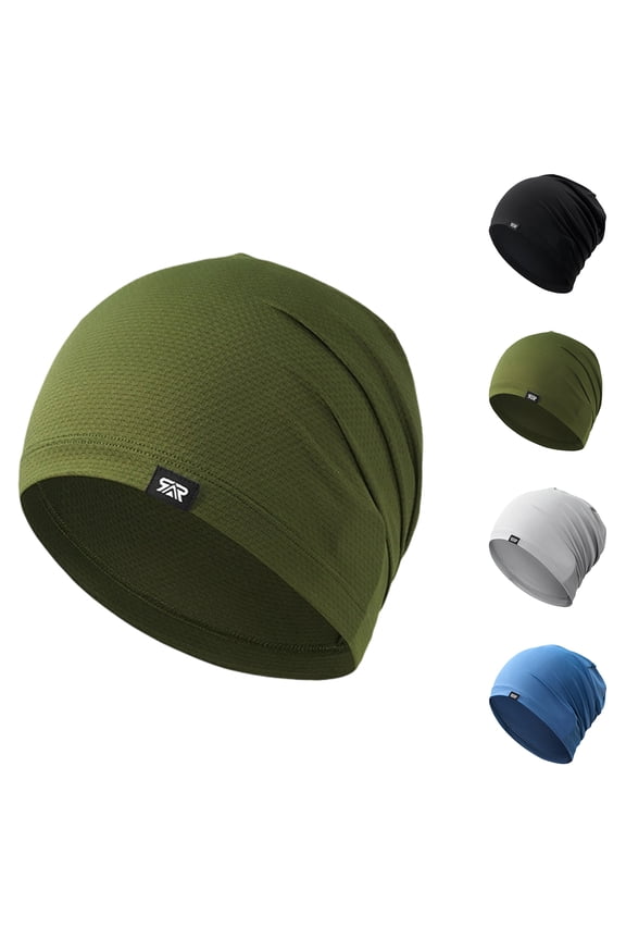 Summer Mesh Breathable Skull Beanie - Soft Stretchy Slouchy Beanie Hat Men Women for Running Cycling Gym Gray One Size