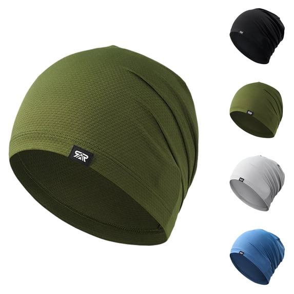 Lumtrix Summer Mesh Breathable Skull Beanie - Soft Stretchy Slouchy Beanie Hat Men Women for Running Cycling Gym Navy One Size