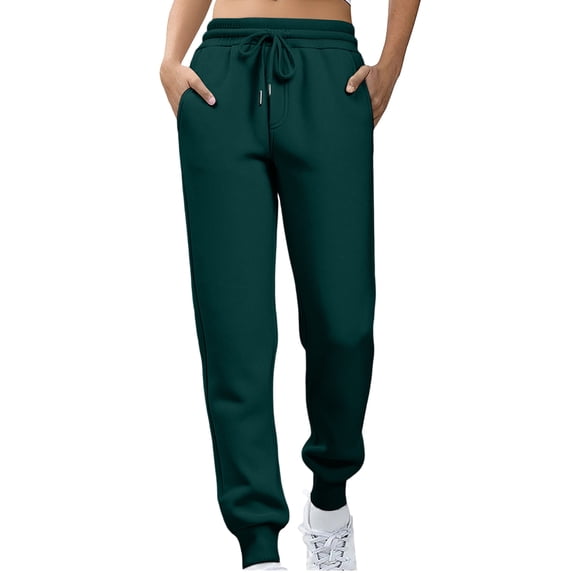 Lumtrix Sweatpants Women Fall Fashion 2026 Baggy Joggers Workout Lounge Lightweight Comfy High Waisted Athletic Sweat Pants With Pockets Dark Green 2XL