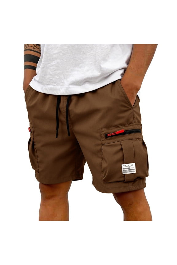 Tactical Cargo Shorts For Men Drawstring Elastic Waist Hiking Shorts With Pockets Work Outdoor Athletic Running Short Navy M