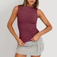 thumbnail image 1 of Lumtrix Tank Tops For Women Ribbed Boat Neck Slim Fitted Ruched Basic Sleeveless Shirts 2026 Summer Clothes Wine M, 1 of 6