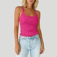 thumbnail image 1 of Lumtrix Tank Tops For Women Spaghetti Strap Scoop Neck Ribbed Tops Slim Fitted Cotton Camisole Casual Basic Sleeveless Shirts Hot Pink S, 1 of 7