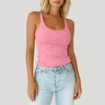 thumbnail image 1 of Lumtrix Tank Tops For Women Spaghetti Strap Scoop Neck Ribbed Tops Slim Fitted Cotton Camisole Casual Basic Sleeveless Shirts Pink XL, 1 of 7