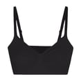 thumbnail image 1 of Lumtrix V Neck Sports Bra for Women Padded Push up Sport Bras Adjustable Thin Straps Light Support Yoga Bra Black 36, 1 of 4