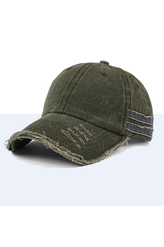 Vintage Distressed Ripped Baseball Cotton Dad Hat Adjustable Versatile Athletic Classic Comfort Hat for Women Men Army Green One Size