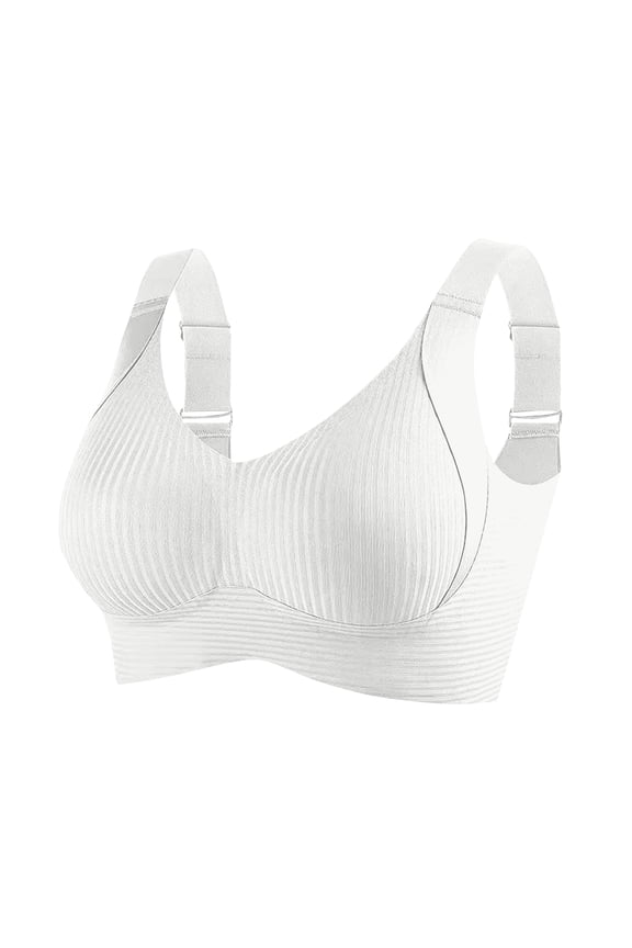 Wirefree Bras For Women Full Coverage No Underwire Everyday Bras Comfortable Padded Jelly Bras White 40