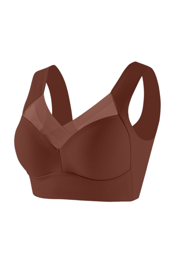Wirefree Bras For Women Full Coverage No Underwire Everyday Bras Comfortable Seamless Padded Jelly Bras Coffee 40