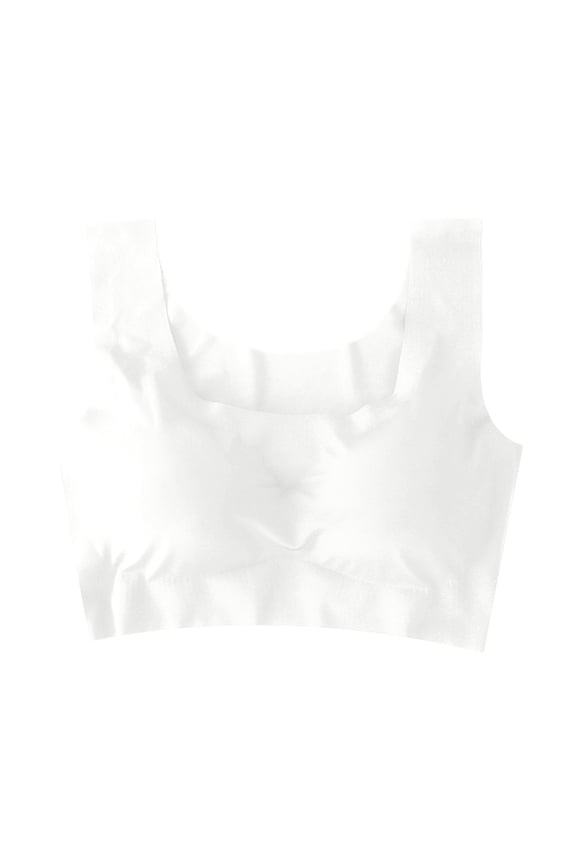 Wireless Bras for Women No Underwire Seamless Full Coverage T-Shirt Pullover Sleep Bra Comfort Lounge Bralette White 32