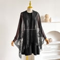 thumbnail image 1 of Lumtrix Women Lace Shawls and Wraps for Evening Dress Elegant Soft Sheer Scarf Wedding Bridal Scarf Formal Dress Fringe Lace Cover UP Black One Size, 1 of 6