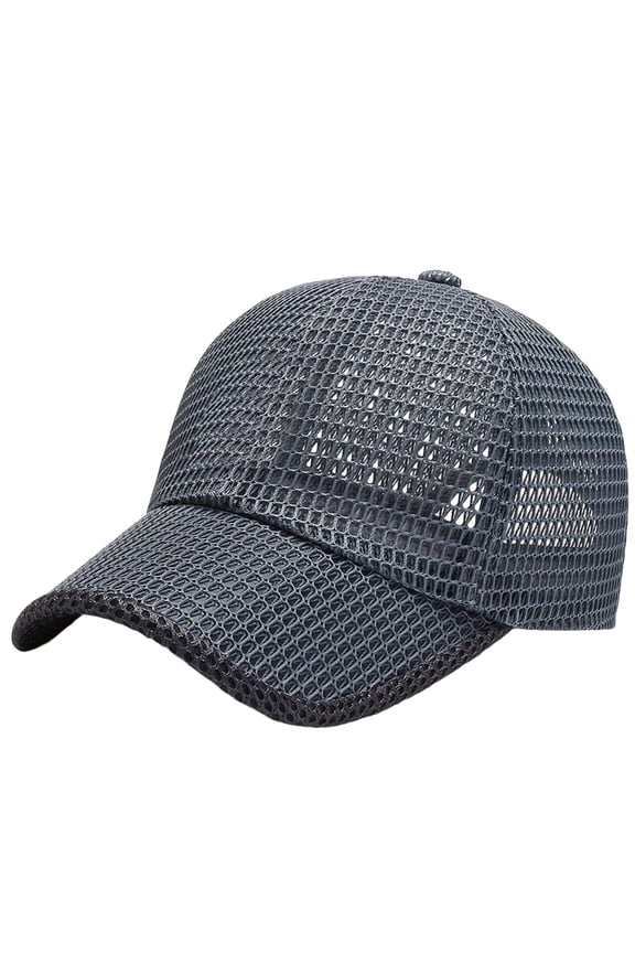 Women Men Summer Mesh Baseball Cap Breathable Full Cooling Hat Adjustable Running Hat Dark Gray