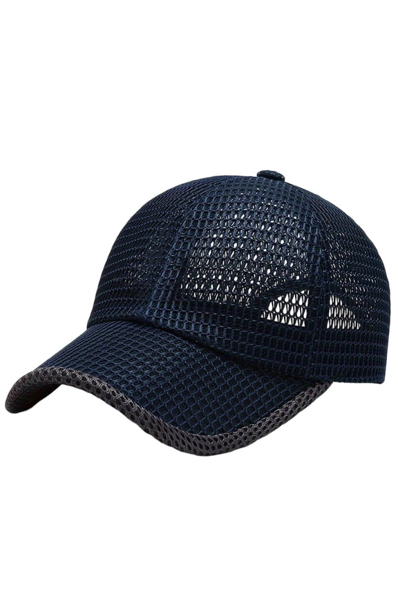 Women Men Summer Mesh Baseball Cap Breathable Full Cooling Hat Adjustable Running Hat Navy