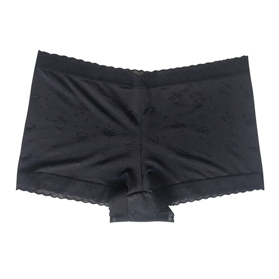 Lumtrix Women'S Cotton Boyshorts Underwear Mid Rise Full Coverage Breathable Soft No-Roll Briefs Black L