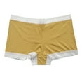 thumbnail image 1 of Lumtrix Women'S Cotton Boyshorts Underwear Mid Rise Full Coverage Breathable Soft No-Roll Briefs Yellow XL, 1 of 2
