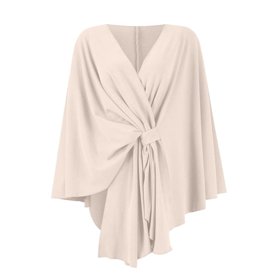 Lumtrix Women'S Elegant Shawl Wraps Soft Open Front Poncho Sweater Casual Comfort For Spring Fall Winter Beige One Size