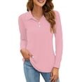 thumbnail image 1 of Lumtrix Women'S Polo Shirts Long Sleeve Collared T Shirt Golf Shirt Business Casual Tee Casual Tops Button Down Pink L, 1 of 7