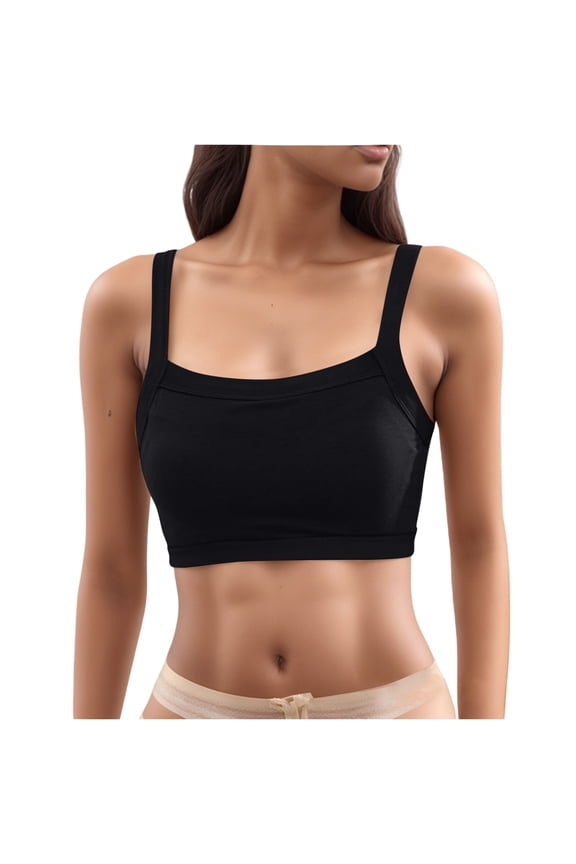 Women'S Stretch Sports Bra Longline Yoga Wireless Comfortable Seamless Sleep Yoga Tank Fitness Bra Workout Camisole Crop Tops Black S