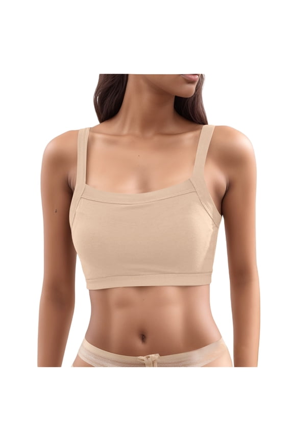 Women'S Stretch Sports Bra Longline Yoga Wireless Comfortable Seamless Sleep Yoga Tank Fitness Bra Workout Camisole Crop Tops Complexion M