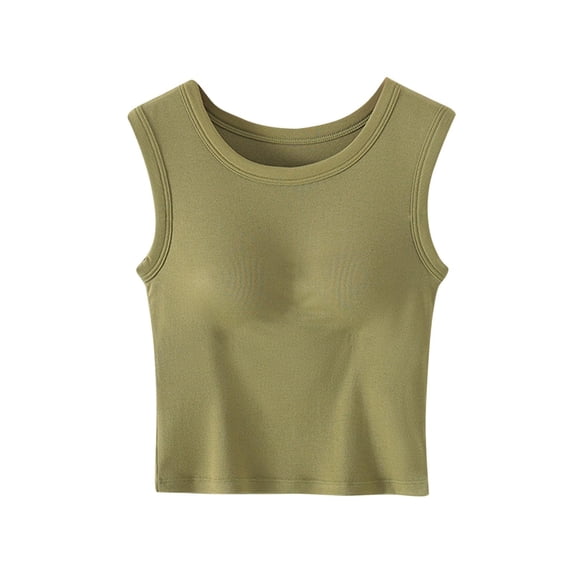 Lumtrix Women'S Tank Tops With Built In Bras Workout Casual Summer Tops Comfy Trendy Everyday Wear And Layering Green S