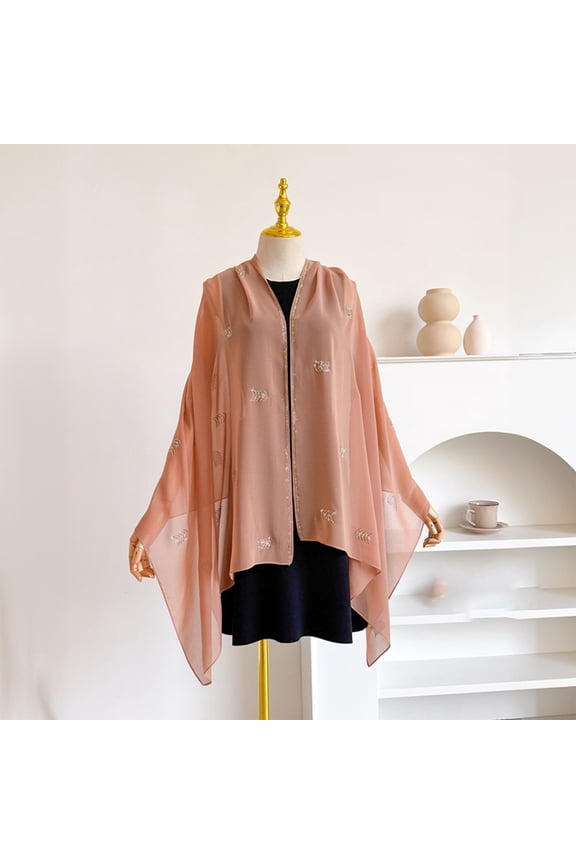 Women Shawls and Wraps for Evening Dresses Sheer Chiffon Formal Wedding Shawl Lightweight Beach Bridal Scarf Cover Up Watermelon Red One Size