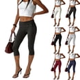 thumbnail image 1 of Lumtrix Women Y2k Low Rise Capris Button Foldover Capri Leggings Split Skinny Cropped Pants Going Out Capris Yoga Pants Dark Gray M, 1 of 5