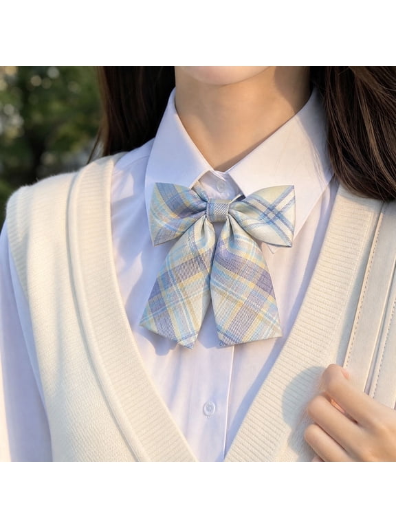 Women and Girls Classic Plaid Bow Tie Adjustable Pre-Tied Bowtie Cute Ties for Shirt, Dress G One Size