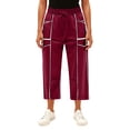thumbnail image 1 of Lumtrix Women’s Cropped Barrel Sweatpants Loose Fit Lounge Casual Wide Leg Capri Pants Cotton Comfy Elastic Waist Joggers with Pockets Wine S, 1 of 4