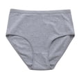 thumbnail image 1 of Lumtrix Women's High Waist Underwear Breathable Cotton Panties Comfort Full Coverage Stretch Briefs Gray XL, 1 of 2