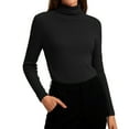 thumbnail image 1 of Lumtrix Women's Long Sleeve Turtleneck Shirts Casual Ribbed Basic Tee Slim Soft Tops 2026 Fall Going Out Clothes Casual Pullover Black L, 1 of 3
