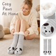 thumbnail image 1 of Lumtrix Women's & Men's Cute Animal Thick Fuzzy Slipper Socks Non Slip Warm Cozy Socks Indoor Winter Fleece Socks G One Size, 1 of 5