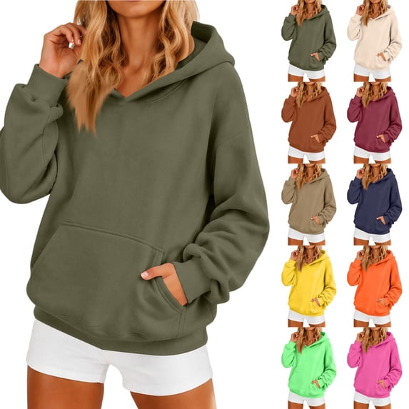 Lumtrix Women's Oversized Hoodie Spring Fall Long Sleeve Sweatshirt with Pocket Drop Shoulder,Casual Daily & Light Workouts Pullovers Camel L