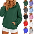thumbnail image 1 of Lumtrix Women's Oversized Hoodie Spring Fall Long Sleeve Sweatshirt with Pocket Drop Shoulder,Casual Daily & Light Workouts Pullovers Dark Green L, 1 of 7