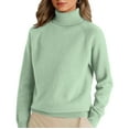 thumbnail image 1 of Lumtrix Women's Turtleneck Sweater Long Sleeve Casual Knit Pullover Fall Winter Jumper Top 2026 Loose Fit Underwear Turquoise M, 1 of 4