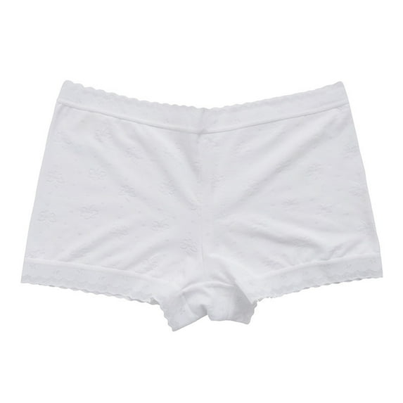 Lumtrix Women's Underwear Boy Shorts Stretch Cotton Lace Underwear Comfort Full Coverage Panties White XL