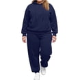 thumbnail image 1 of Lumtrix Womens 2 Piece Outfits Lounge Hoodie Sweatsuit Sets Oversized Sweatshirt Baggy Fall Comfy Sweatpants Long Sleeve Sweatshirt Matching Joggers Tracksuit Navy 2XL, 1 of 4