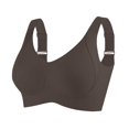 thumbnail image 1 of Lumtrix Womens 2025 Seamless Wireless Supportive Bra Push Up Comfort Soft No Underwire Full Coverage T-Shirt Bras Brown 42, 1 of 5