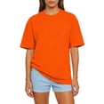 thumbnail image 1 of Lumtrix Womens 2026 Spring Summer Going Out Tops Casual Short Sleeve Crewneck Loose Fit Basic Oversized T Shirts Saffron 2XL, 1 of 4