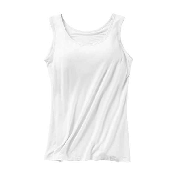 Lumtrix Womens Adjustable Strap Camisole Sleeveless Square Neck With Built-In Padded Tank Tops Basic Shirt Beige L