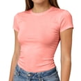 thumbnail image 1 of Lumtrix Womens Basic Short Sleeve Crew Neck T Shirt Slim Fit Tees Summer 2026 Y2K Going Out Fitted Crop Tops Cute Tight Shirts Pink M, 1 of 7