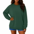 thumbnail image 1 of Lumtrix Womens Casual Crewneck Sweatshirts Oversized Long Sleeve Cute Tunic Tops Loose Fitting Pullovers Hoodies Y2K Clothes Green XL, 1 of 3