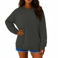thumbnail image 1 of Lumtrix Womens Casual Long Sleeve Oversized Sweatshirt Crew Neck Cute Pullover Relaxed Fit Tops Cute Hoodie Clothes Black 2XL, 1 of 3