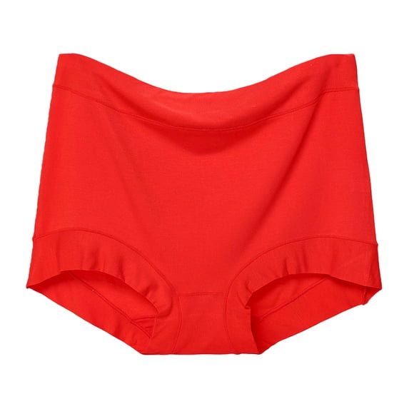 Lumtrix Womens Cotton Boy Shorts Underwear Full Coverage Soft Briefs High Waisted Panties For Lady Girls Red 3XL