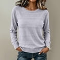 thumbnail image 1 of Lumtrix Womens Fall Basic Long Sleeve Sweater Soft Knit Classic Crew Neck Sweaters Loose Fit Casual Going Out Pullover Light Gray S, 1 of 4